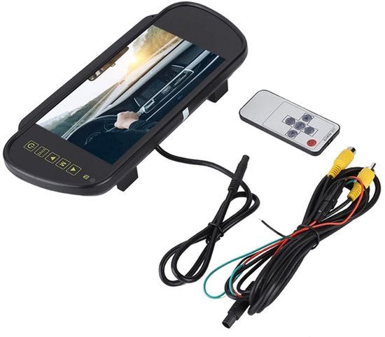 Camera Achteruitrijcamera Set, Achteruitkijkspiegel, 7 Inch LCD Display, Achteruitrijcamera, Parkeermonitor voor Achteruitrijcamera, DC 12V - DC 24V