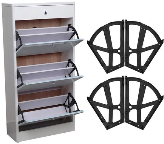Home Meubelaccessoires Set met 4 schoenenladescharnieren voor kasten Opvouwbaar plaatframe Draaibare plank Accessoires Verhoogt de kastcapaciteit 26 x 20 cm