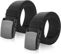 2 stuks Canvas riem voor heren - Broekriem - 130cm - Werkriem - Riem heren - Elastische riem - Zwart - Zonder Gaatje - Premium Broekriem - Elastische broekriem - riem van nylon - uniseks stoffen riem - Elastische riem voor heren