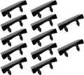 Verpakking van 12 zijhouders voor bedden, vervangende doppen, kunststof, een- en tweepersoonsbed, 65 mm x 9 mm, zwart