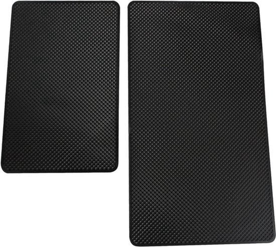2-delige anti-slip mat voor auto dashboard - rubberen en siliconen hittebestendige pads (27x15cm en 19x12cm) - geschikt voor mobiele telefoons en sleutels, herbruikbaar en gemakkelijk schoon te maken