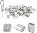 Aluminium seilklemmen 2mm/3mm/4mm, 150 stuks voor staalkabel en draadseil verbindingen