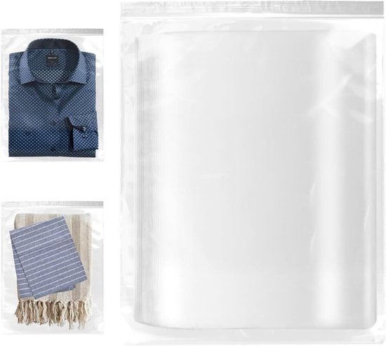 Set van 30 transparante plastic zipzakken 30x40 cm - Hersluitbare plastic opbergzakken voor kleding, voedsel en knutselspullen