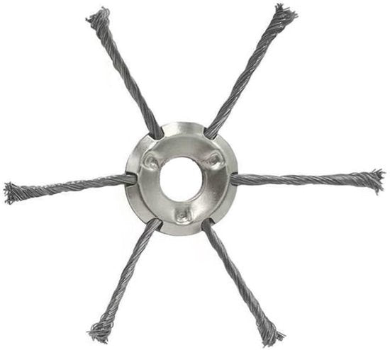 Staaldraad bosmaaier, roterende onkruidborstel, draaiknoop, trimmerkop, 25,4 mm, gatdiameter voor lithiumbatterij, grastrimmer (6T)