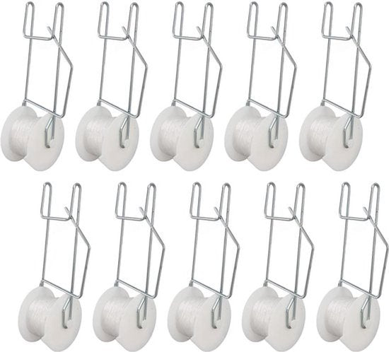 10 stuks tomatentrellis rolhaken met 15 m touw voor tomaten, planten, kas, bloemenranken, touw, gewastrellisset, plantenrolhaak