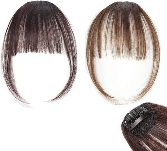 Pony haarstukje - 2 stuks - natuurlijk haar - extensions - clip met beugel - voor vrouwen - natuurlijke kleuren - bruin - zwart