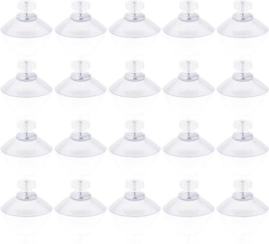 Plastic Zuignappen met Schroefdraad - 20 Stuks - Sterke Hechting - Voor Raam, Spiegel, Muur - Keuken, Badkamer