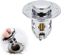 Universele Gootsteen Stopper - Pop-Up Wastafelstop - Wastafel Afvoerplug - Afvoerstop - Afvoerzeef - Haarvanger - Wasbak - Afvoerpluggen - Wastafels - Badkamer / Keuken - Anti Haar - Chroom - Voor 34-40 mm