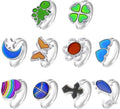 10 Stuks Stemmingsringen, Verstelbare Kleur Veranderende Ring Temperatuurveranderende Ring met Schattige Bloemen Dieren Perzikhartvormen, Veranderende Stemmingsringen voor Jongens Meisjes