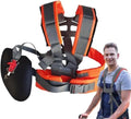 Trimmer Harnas - Trimmer Schouderriem - Onkruid Wacker Harnas - Verstelbaar harnas - Dubbele Schouder Nylon Onkruid Wacker Riem - met comfortabele vulling - voor grasmaaiers, tuin- en bosmaaiers - oranje en grijs