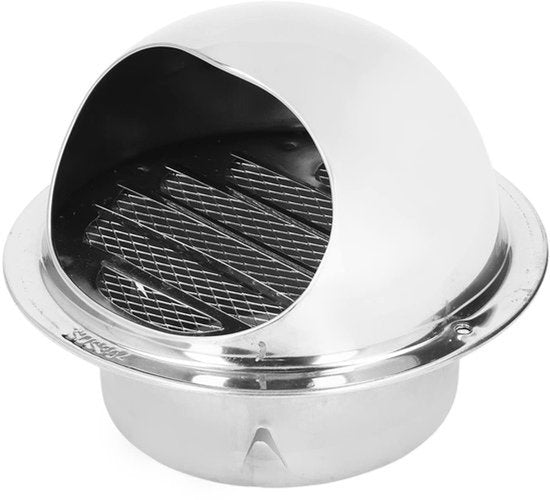 Galler Vent 100 ronde luchtuitlaat van roestvrij staal, fijn rooster, weerbestendig rooster, eenvoudig te installeren voor wasdroger, badkamer en afzuigkappen (100 mm)