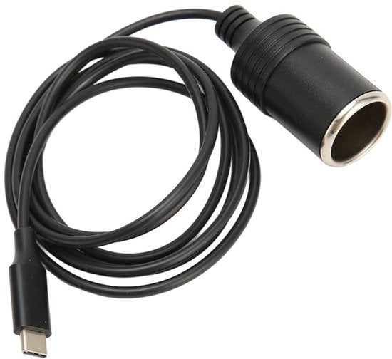 USB C Mannelijk Naar 12V Auto Sigarettenaansteker Vrouwelijk Converter, Voedingsadapter Converter, voor Auto Recorder, GPS, Auto LED Licht, enz., 1.5M