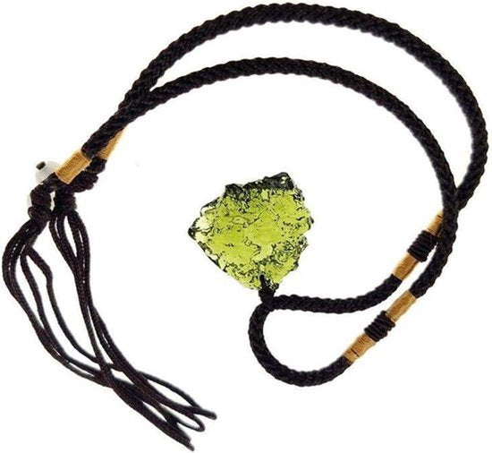Kristal Ketting met Onregelmatige Moldaviet Steen - Natuurlijke Energie Hanger voor Healing - Spirituele Sieraden Gift.