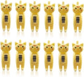 12 stuks kattenvormige zakclips leuke chip clips papieren clips Japanse wasknijpers kleding pennen grappige chip clips voedseltas clip voor snack chips opslag (geel)