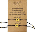 Instelbare Zonnebloem Armbanden Set van 2 - Zonnebloemen Sieraden Pinky Belofte Vriendschap Armbanden