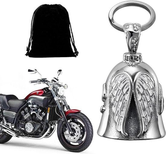 Motorfietsbel Guardian Bell geluksdeurbel voor elektrische auto's, motorfietsen en fietsen zilver - Eén maat