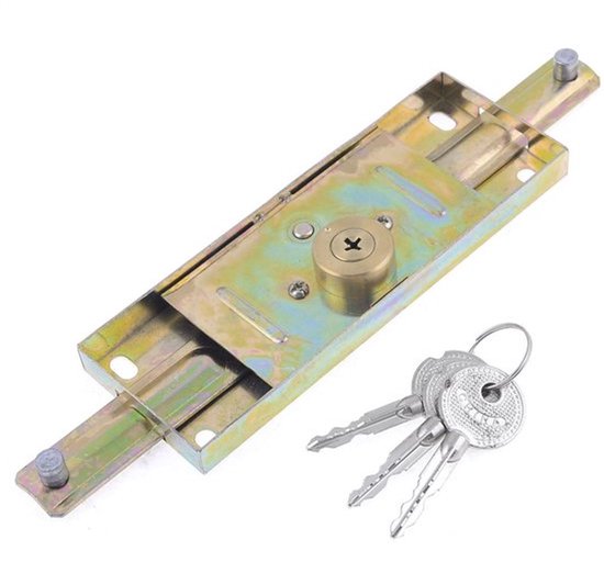 Roller Shutter Lock - Gouden Kleur - 23 cm - Inclusief 3 Sleutels
