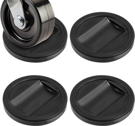 Bedstoppers set van 4 meubelwielstoppers om glijden te voorkomen voor alle wielen van banken stoelen bedden rubberen bedframe stopper zwenkbekers om krassen te voorkomen (zwart)