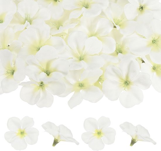 Set van 50 kunstmatige orchideeënbloemhoofden, nepzijden orchidee hoofd voor doe-het-zelf knutselen/jurk/bruiloft/feestdecoratie [crèmewit, 5,5 cm]
