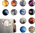 Decoratieve magneten set van 12 stuks, Ø30mm, planeten design, geschikt voor koelkast en whiteboard