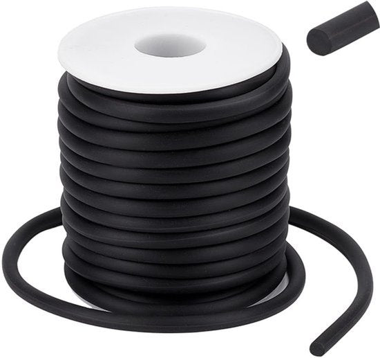 1 rol van 10 meter stevige rubberen koord van 5 mm dik, ronde elastische holle rubberen buis voor knutselen, sieraden maken en doe-het-zelf projecten