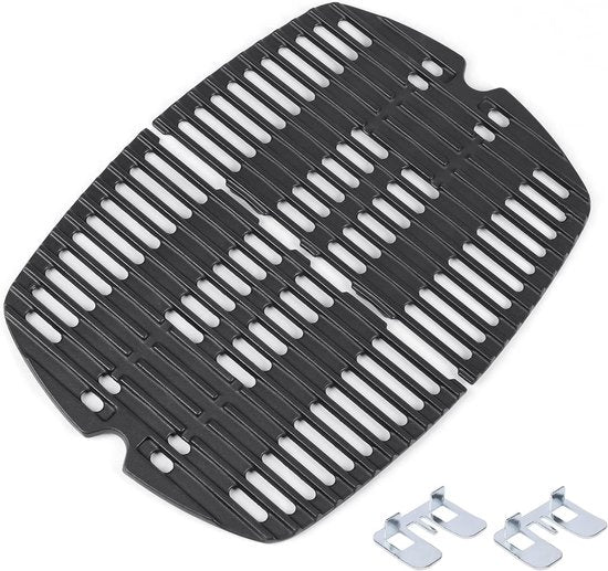 Dailygoody - Gietijzeren Kookrooster - Vervangende Onderdelen - 43 x 32 cm - Geschikt voor Weber Q100 en Q140 - Perfect voor Grillen - 2 Stuks