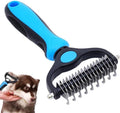 Dubbelzijdig afbreekgereedschap - Onderlaag hark hond, kat borstel - Hond borstels afstotend haar - Hond verzorgingsborstel - Kat verzorgingsborstel, Blauw