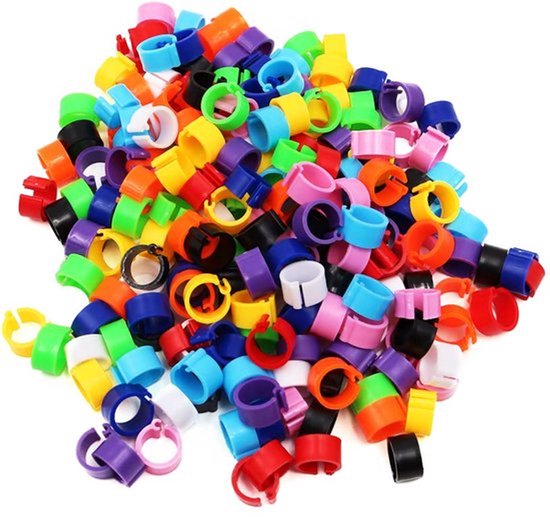 200 Stks 8mm Plastic Veelkleurige Vogel Beenbanden - Duiven, Papegaaien, Kip Identificatie Ringen