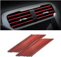 Pak van 20 decoratieve strips voor auto-airconditioning, accessoires voor auto-interieur, meerkleurige sierstrips voor de meeste ventilatiesleuven (rood)