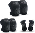 Kniebeschermers voor kinderen, knie- en elleboogbeschermers voor kinderen, kniebeschermersset, inline skates voor kinderen, beschermers voor skateboarden, fietsen, zwart (elleboog, kniebeschermers, pols)
