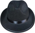 Zwarte Trilby Fedora Hoed met Riem - Wol - Gangster Hoed - Unisex - Feesthoed