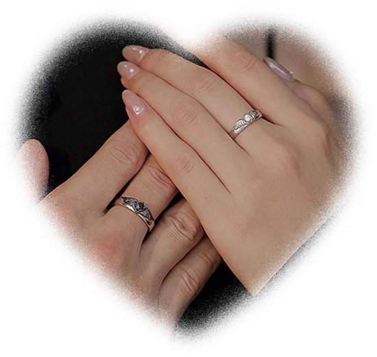 Engel Duivel Koppelringen Zilveren Koppel Open Ringen Verlovingsringen Verstelbare Jubileumringen Set Sieraden voor Vrouwen en Mannen Cadeaus
