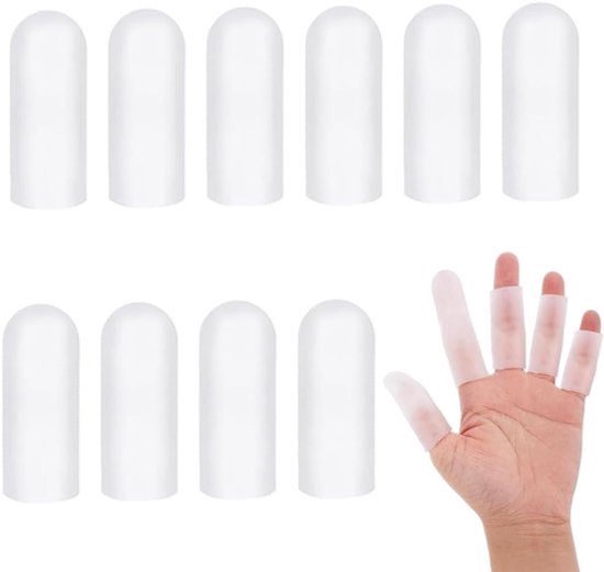 10 stuks siliconen vingerbescherming waterdicht duimbescherming bij handletsel geschikt voor duimen (wit)
