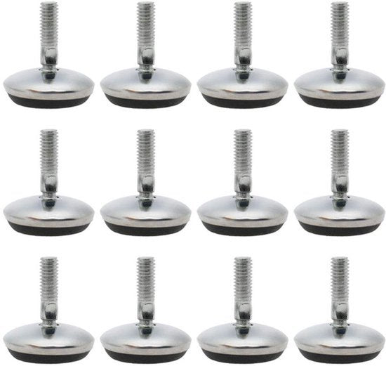Verstelbare voet met impactmoer 12 stuks M6 x 18 x 30 mm niveauvoeten verstelbare ondersteuning voor tafel