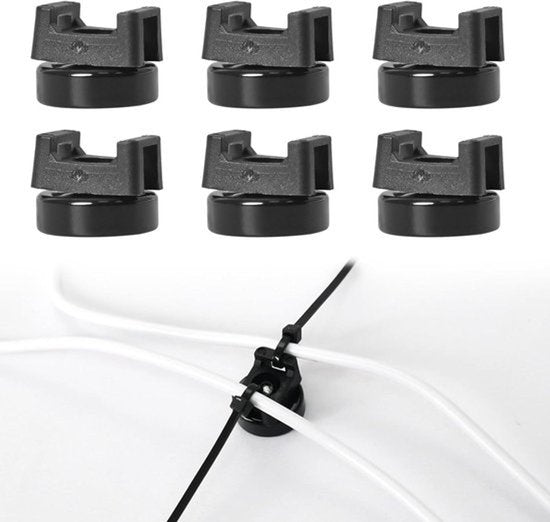 Magnetische kabelbinders zwart - Max. 8 kg trekkracht - 6 stuks - Kabelorganizer met magnetische sluiting