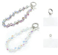 2 stuks telefoonkettingen korte pols mobiele telefoonhanger, kristallen polsband voor mobiele telefoons, glitter telefoonketting, universele telefoonband voor dames, pareltelefoonarmband