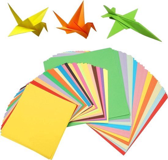 Origami Papier Set - 200 Vellen 20 x 20 cm en 15 x 15 cm Vouwpapier in 20 Kleuren Dubbelzijdig Vierkant Kleurrijk Papier voor Kinderen en Volwassenen DIY Knutselprojecten