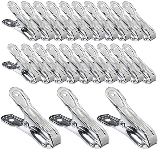RVS tuinklemmen, 40 stuks kasfolieklemmen, sterke gripklemmen voor het vasthouden van plantenafdekking, netten voor kleding, handdoek (5 cm)