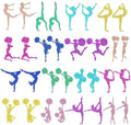 32-delige taartdecoratie-inzetten - Thema ballet en gymnastiek - Glittereffect