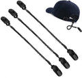 4 stuks Hoed Clips, Zwarte Pet Houder, Retainer Clip, Hoed Strap Koord Houder Pet Behouder, Bevestigingsklem Buiten Touw, voor Vissen, Zeilen, Boottochten