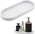 Ovaal Hars-Dienblad in Marmer Wit - Organizer voor Make-Uptafel, Sieraden en Cosmetica - Badkamer Slaapkamer Keuken