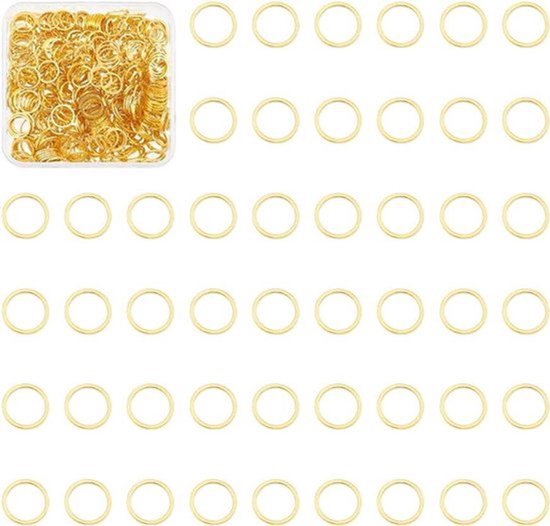 400 stuks messing linking ringen - 10mm - holle cirkel bezel hanger - gouden ronde frame platte ringen - sieraden connectors voor oorbellen en kettingen - sieraden maken