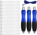 Pakket van 27 dikke balpennen voor zware Tremor, ergonomisch ontwerp met brede handgreep, ideaal voor zwakke handen, 3 zwarte pennen + 12 navullingen.