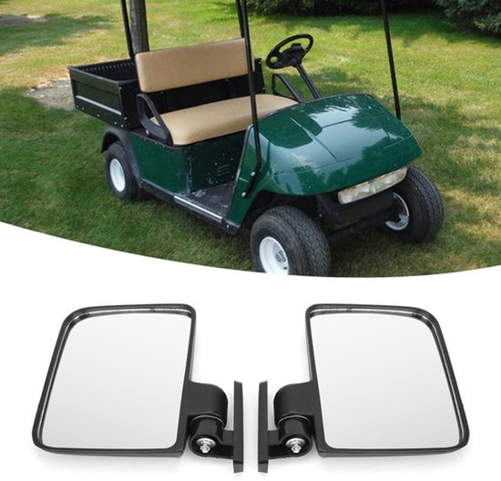 Zijspiegel voor Club Car, slagvaste behuizing, bolle achteruitkijkspiegels inclusief alle bevestigingsmaterialen