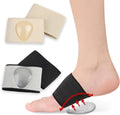 Pijnverlichtende voetbandage voor middenvoet - 2 paar met gelpads voor platvoeten - zwart/beige - maat L - unisex