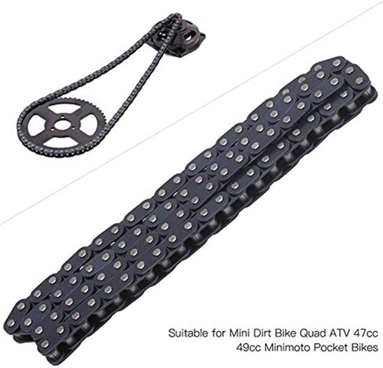 Fietsketting, T8F 96 schakels stalen ketting voor mini crossmotor quad ATV 47cc 49cc minimoto pocketbikes aandrijflijncomponenten