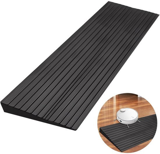 Drempelplaat voor rolstoel, 100 x 5 x 1 cm, PVC, drempelplaat, antislip rolstoelplaat, overgangsprofiel, zelfklevend, oprit, drempel voor rolstoel, veerrobot