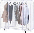 Kledinghoes lengte 180 cm - Grote transparante hoes met ritssluiting - Waterdichte beschermhoes voor kledingstandaard - Beschermt kleding tegen zon en stof Hoes voor kledingrek