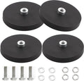 Set van 4 Neodymium Magneten, Rubber Diameter 43 mm, Platte Grijper, 10 kg Laadcapaciteit, Rubber Ronde Magneten met M6 Convexe Schroefgat, Schijfmagneten voor Schroeven, Lichten of Haken