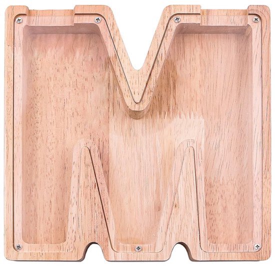 Spaarpot Houten Letters Geld Creatieve Transparante Doos Spaarblik Voor Familie Kerst Verjaardagscadeau Diy Decoratie-M